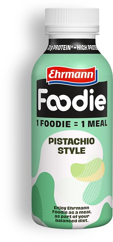 Ehrmann Foodie 400ml, pisztácia Tartós, teljes tápértékű élelmiszer