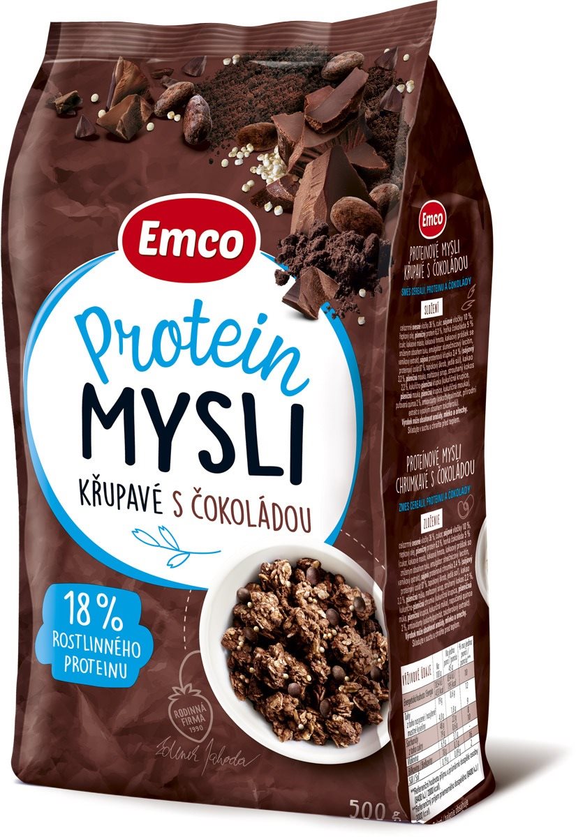 Emco Super mysli proteín & quinoa s čokoládou 500 g Müsli