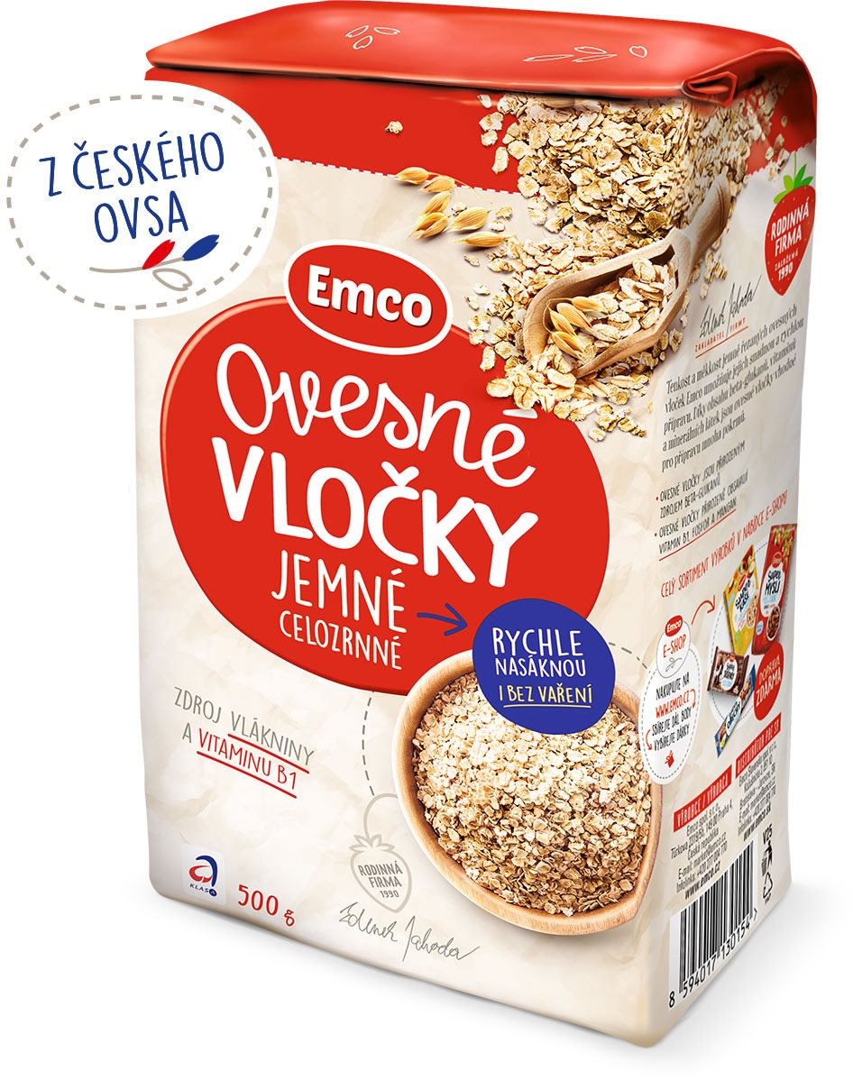 Emco Ovsené vločky jemné 500 g Ovsené vločky