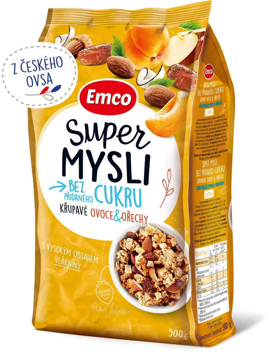Emco Super mysli chrumkavé Ovocie & Orechy 500 g Müsli