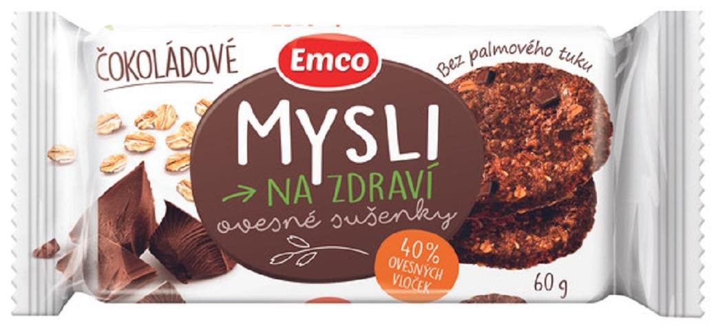Emco Ovsené sušienky čokoládové 60 g Energetická tyčinka