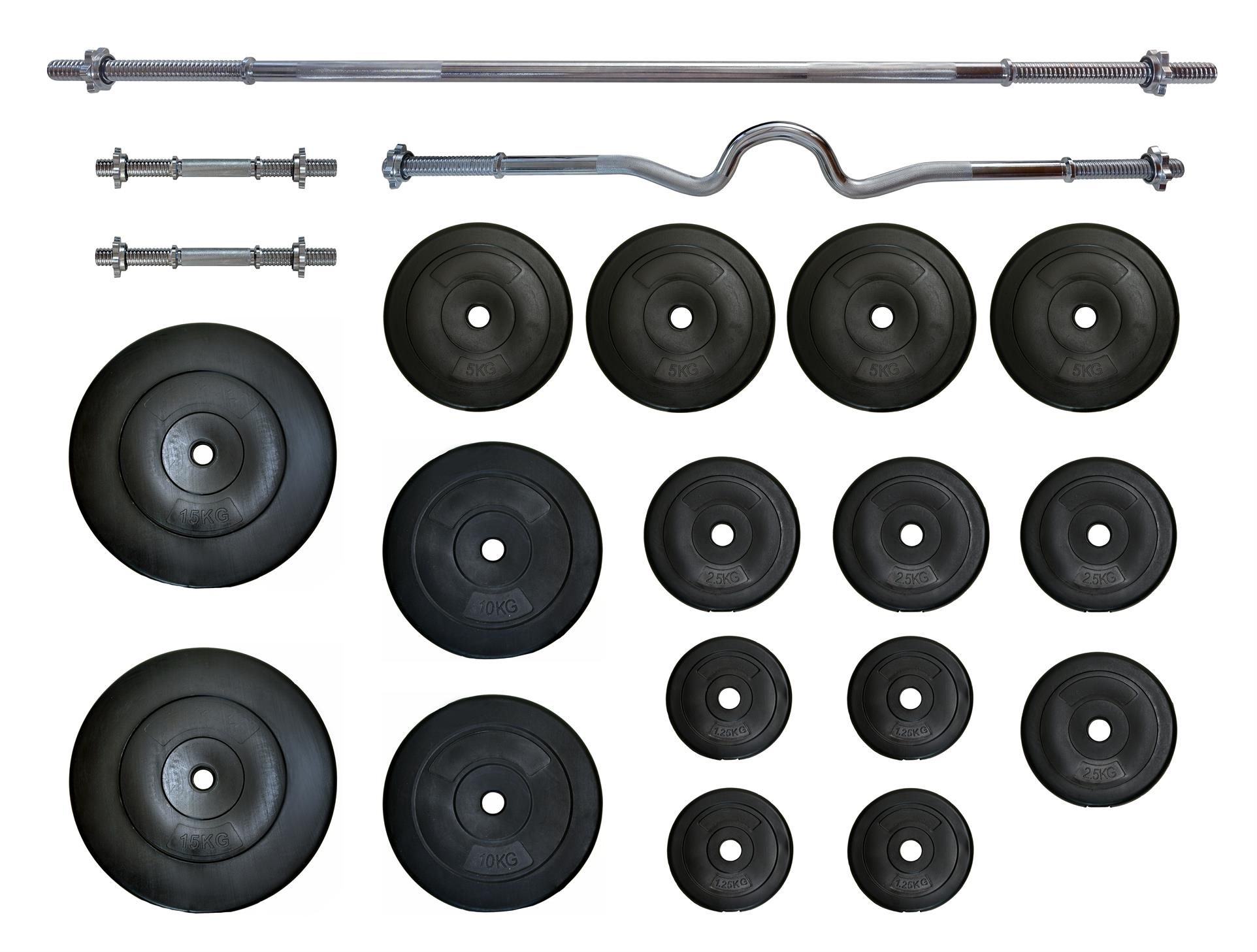 FitnessLine Činkový set Premium 110 kg Sada na cvičení