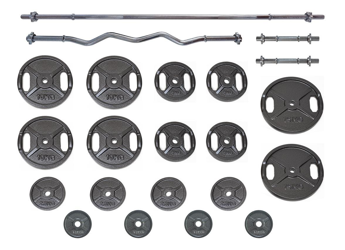 FitnessLine Činkový set Premium litina 130 kg Sada na cvičení