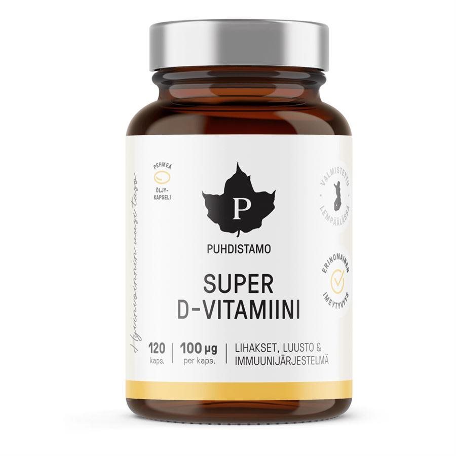 Puhdistamo Super Vitamin D 4000 IU 120 kapslí Vitamín D