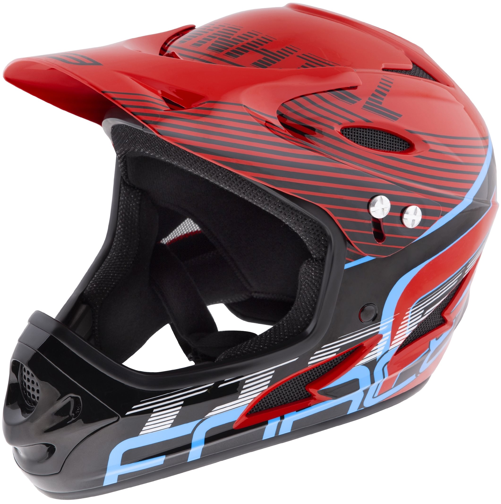 Force Tiger downhill, červ.-černo-modrá S-M Helma na kolo