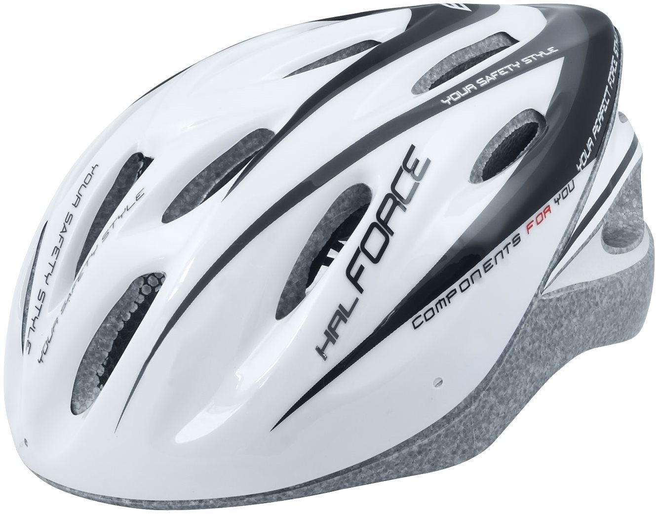 Force HAL, bielo-čierna L – XL, 58 cm – 63 cm Prilba na bicykel