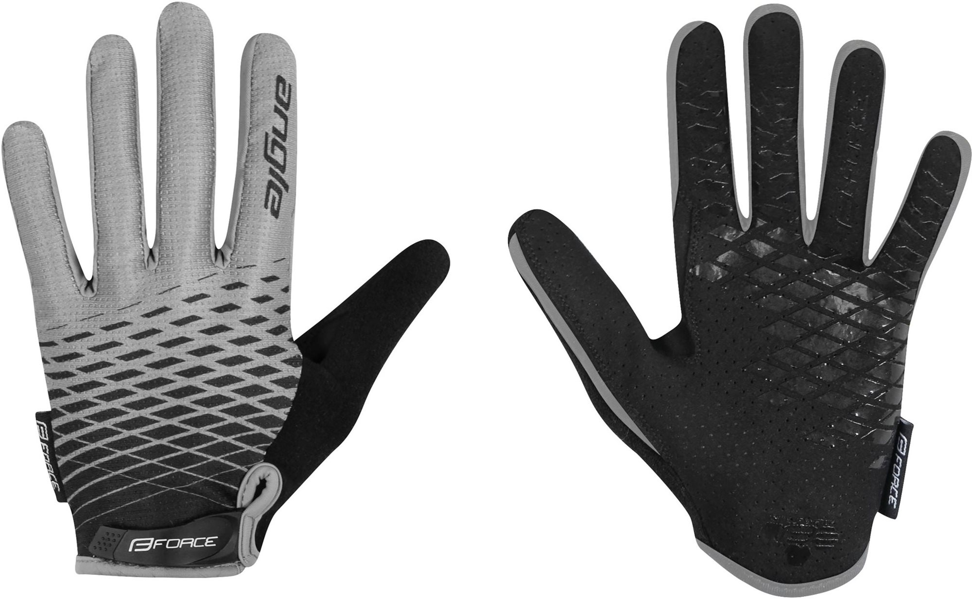 Force KID MTB ANGLE, sivo-čierne XL Rukavice na bicykel