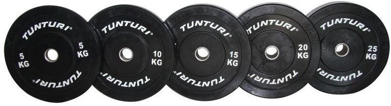 Gumový kotouč BUMPER TUNTURI 5 kg, černý Závaží na činky