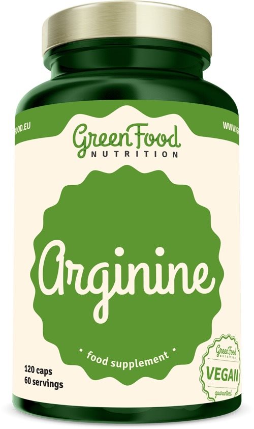 GreenFood Nutrition Arginin 120 kapsúl Aminokyseliny