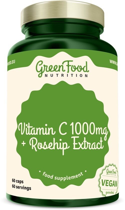 GreenFood Nutrition Vitamín C 1000mg + Extrakt ze šípků 60 kapslí...