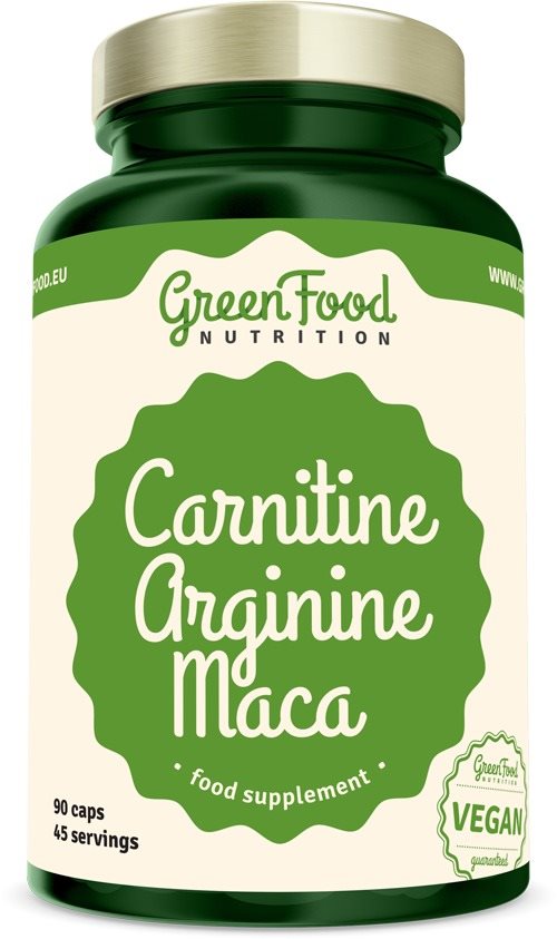 GreenFood Nutrition Carnitin Arginin Maca 90 kapsúl Spaľovač tukov