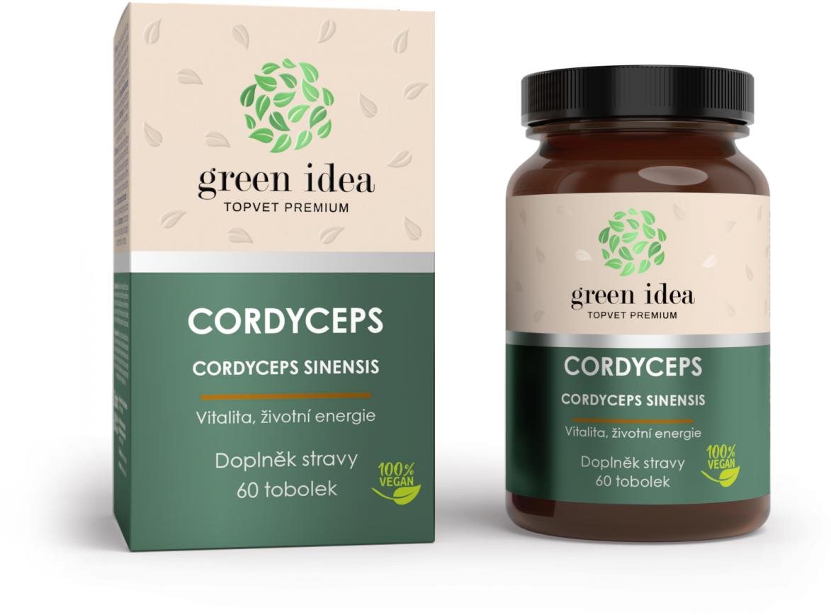 GREEN IDEA Cordyceps bylinný extrakt Doplněk stravy