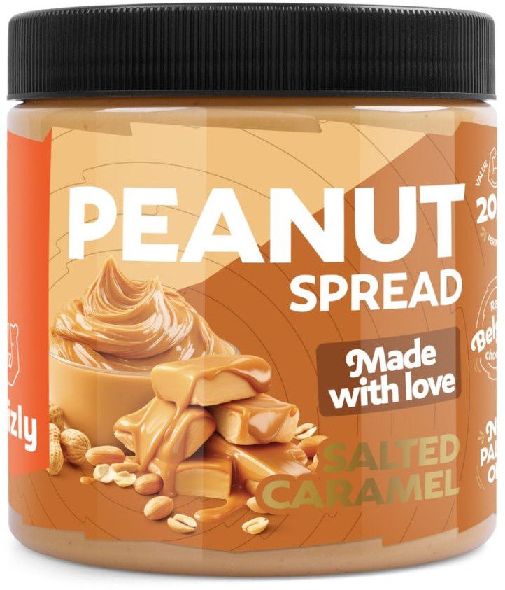 GRIZLY Arašidový krém slaný karamel 500 g Orechový krém