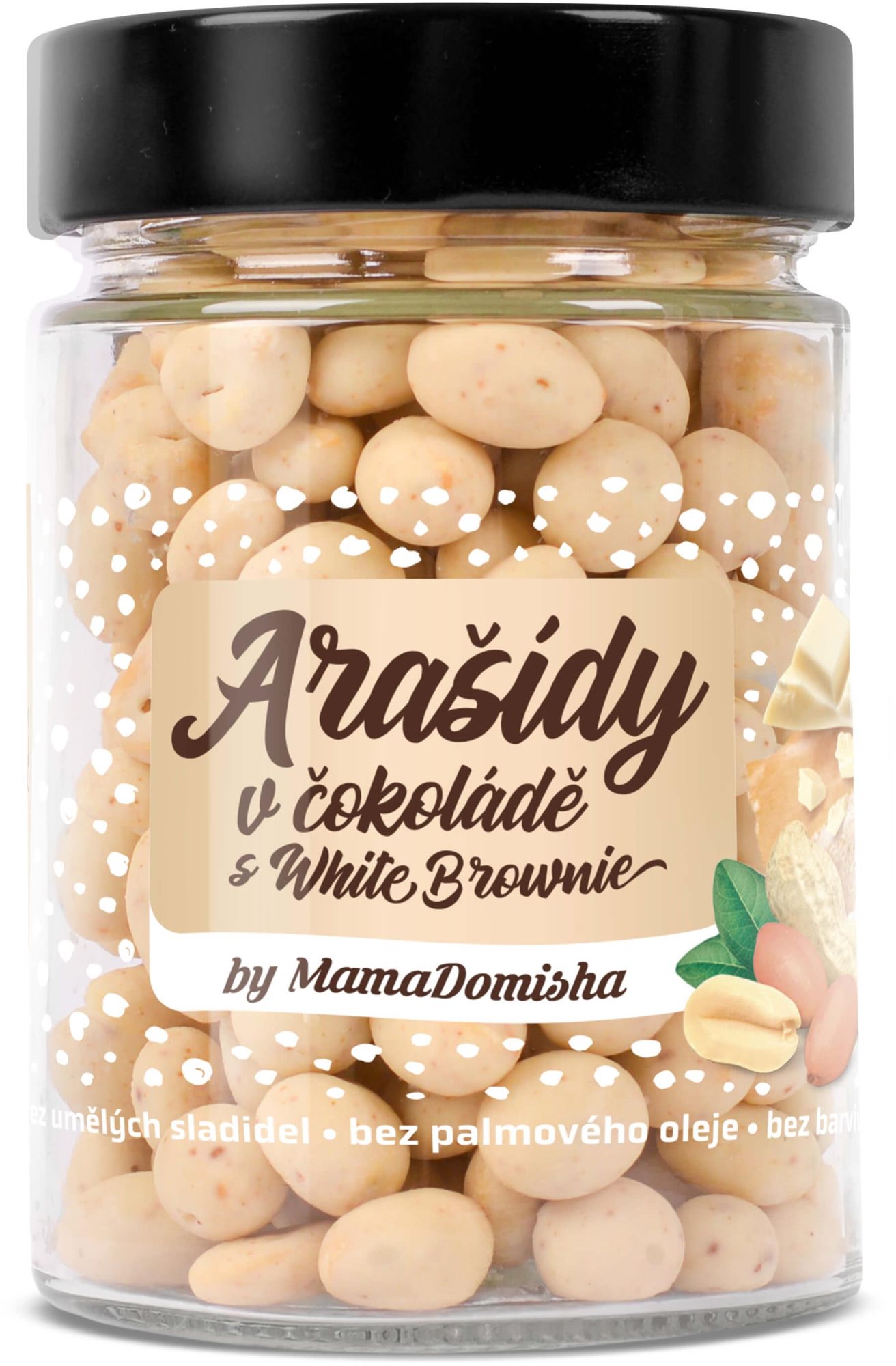 GRIZLY Arašídy ve White Brownie by @mamadomisha 200 g Ořechy