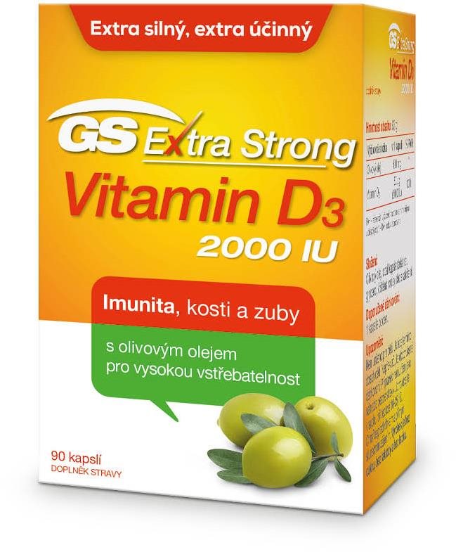GS Extra Strong Vitamin D3 2000 IU cps. 90 2022 ČR/SK Vitamín D