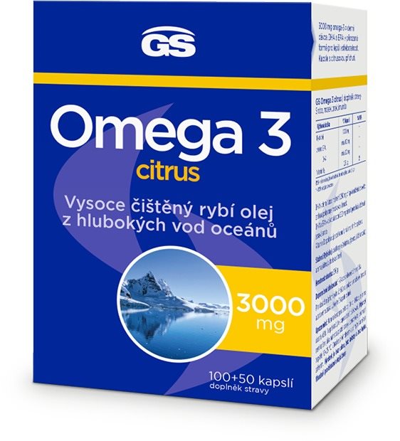 GS Omega 3 citrus, 100+50 kapslí Omega 3
