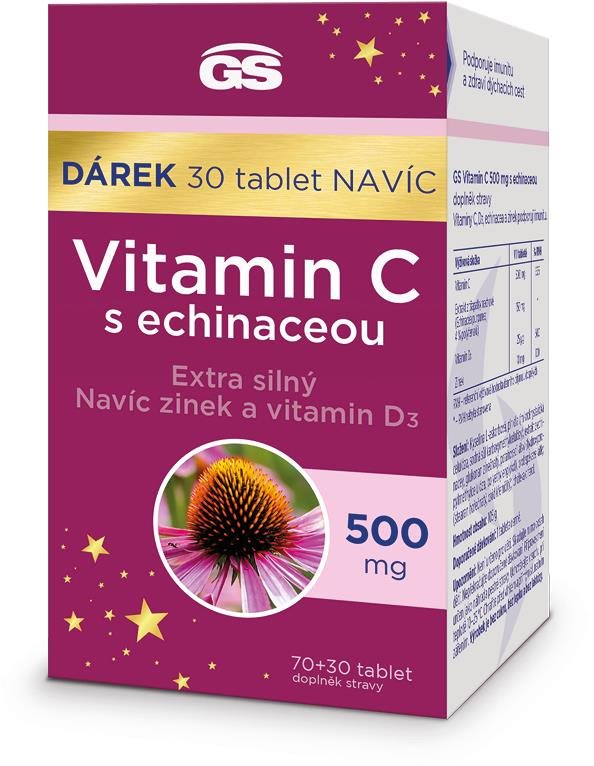 GS Vitamin C 500 s echinaceou 70+30 tablet NAVÍC Vitamín C