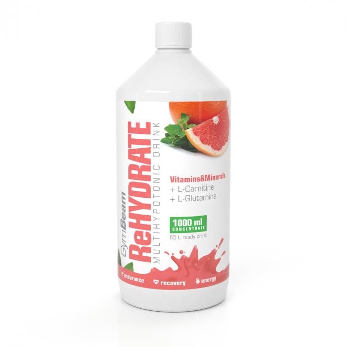 GymBeam ReHydrate 1000 ml, pink grapefruit Iontový nápoj