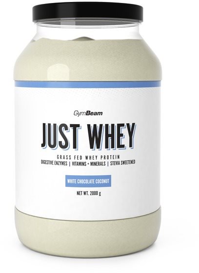 GymBeam Proteín Just Whey 2000 g, white chocolate coconut Proteín