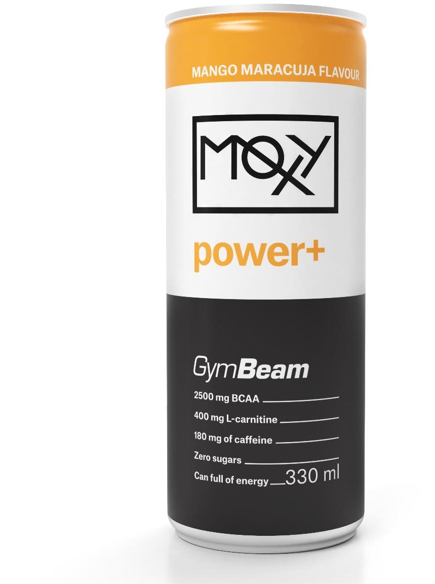 GymBeam Moxy Power+ Energy Drink 330ml, mango a marakuja...