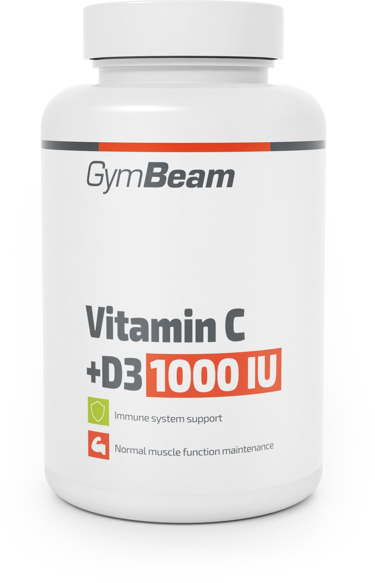 GymBeam Vitamín C + D3 1000 IU, 90 tab. Vitamín C