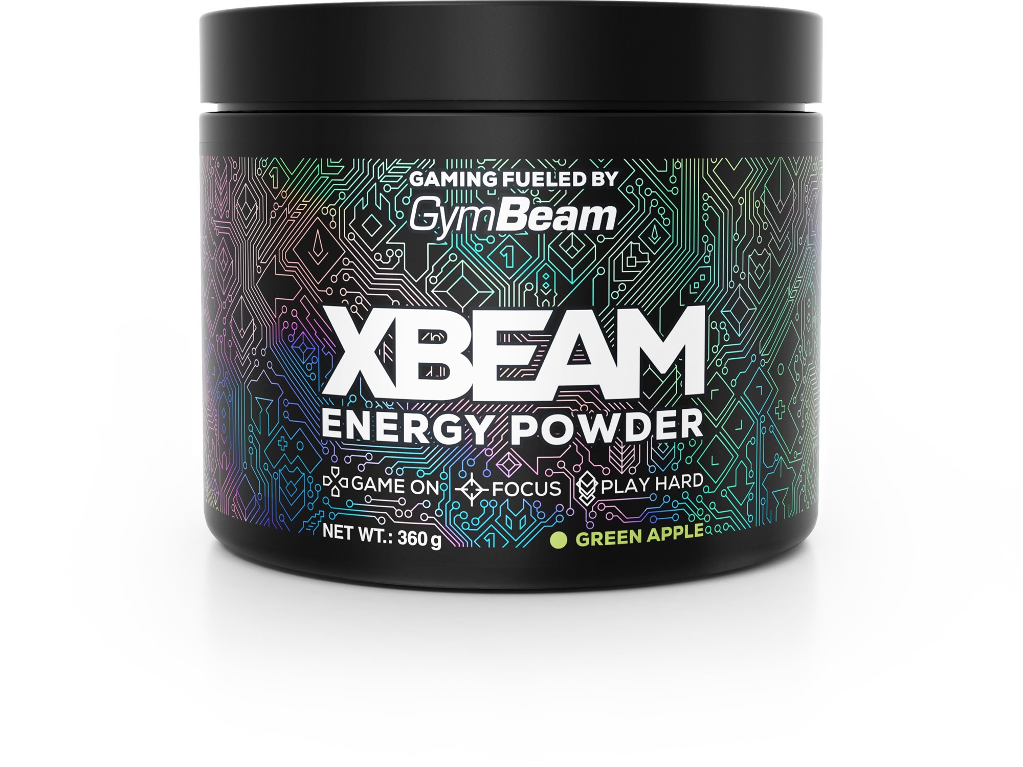GymBeam XBEAM Energy Powder 360 g, green apple Étrend-kiegészítő