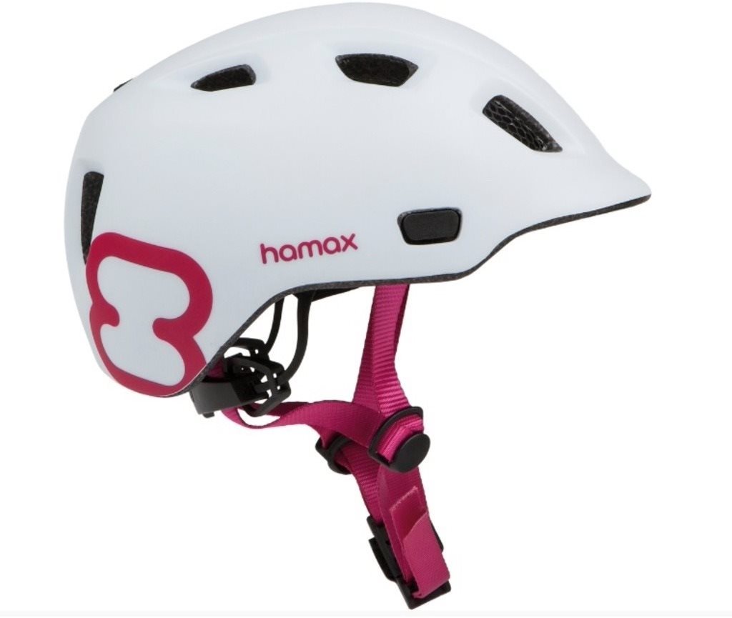 Hamax Thundercap street biela/ružové pásiky 52 – 57 cm Prilba na...