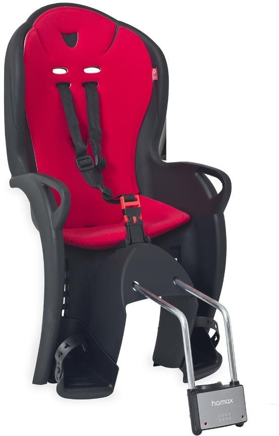 HAMAX Cyklosedačka s uzamykateľným zámkom Kiss black/red Detská...