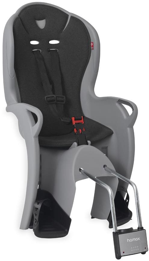 HAMAX Cyklosedačka s uzamykateľným zámkom Kiss grey/black Detská...