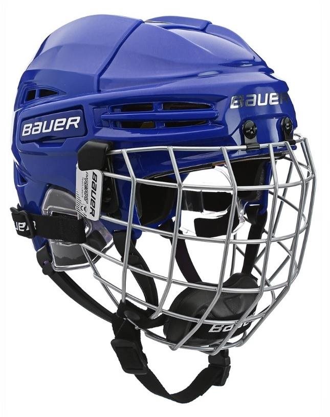 Bauer Re-Akt 100 Combo YTH, modrá, Dětská, 49-54cm Hokejová helma