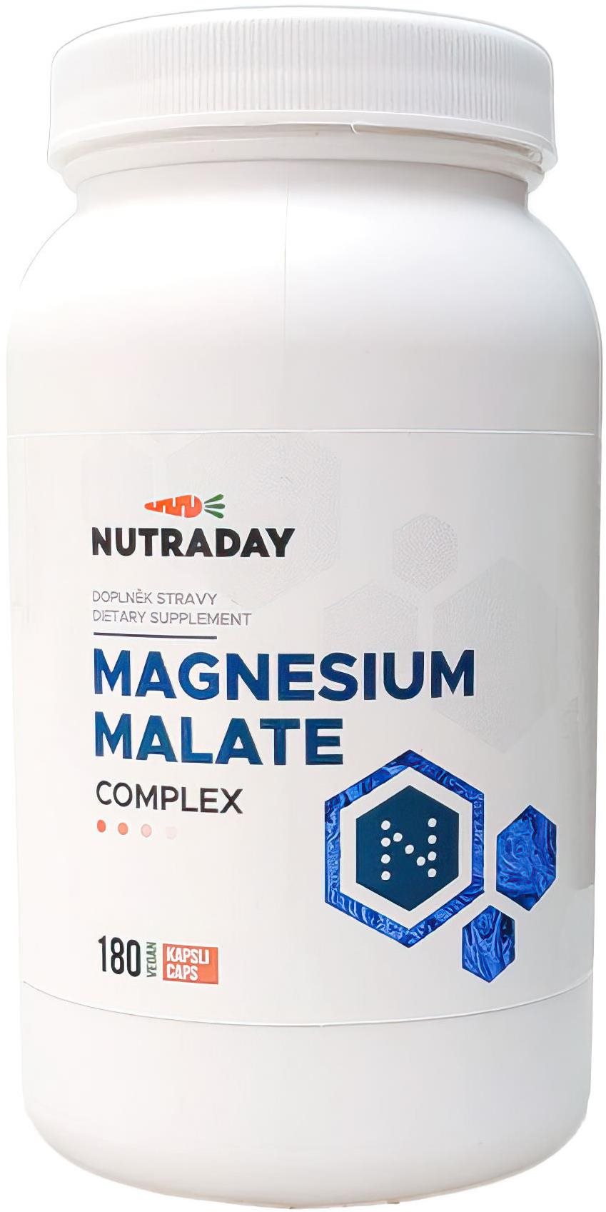 Nutraday Magnesium Malate Complex, 180 rostlinných kapslí Hořčík
