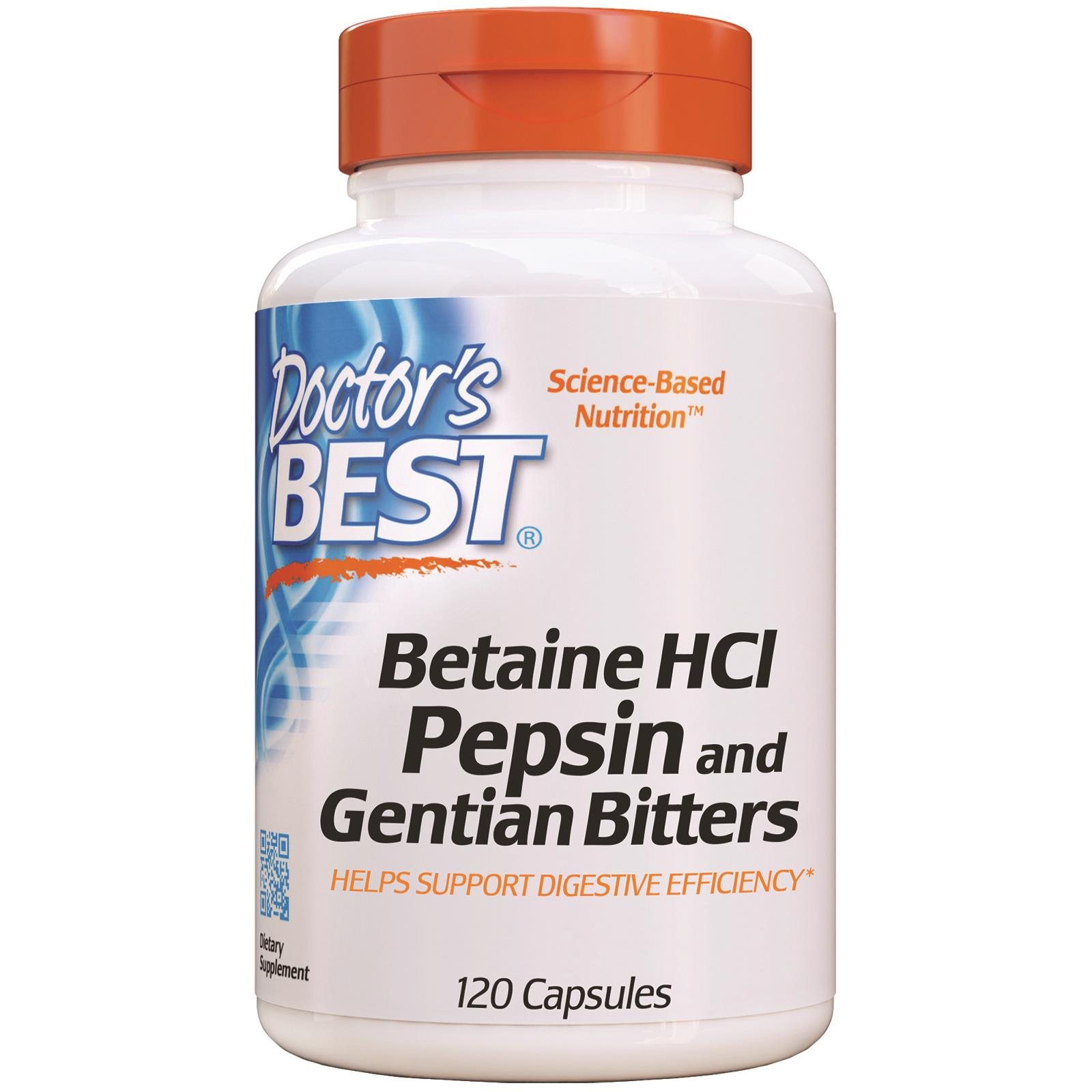 Doctor's Best Betaine HCL Pepsin & Gentian Bitters (hořec), 120...
