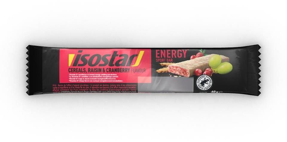 Isostar Energy sport bar 40 g, brusnica Energetická tyčinka
