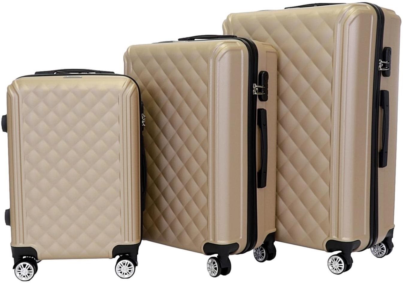 T-class® Súprava 3 kufrov VT21191, champagne Sada kufrov