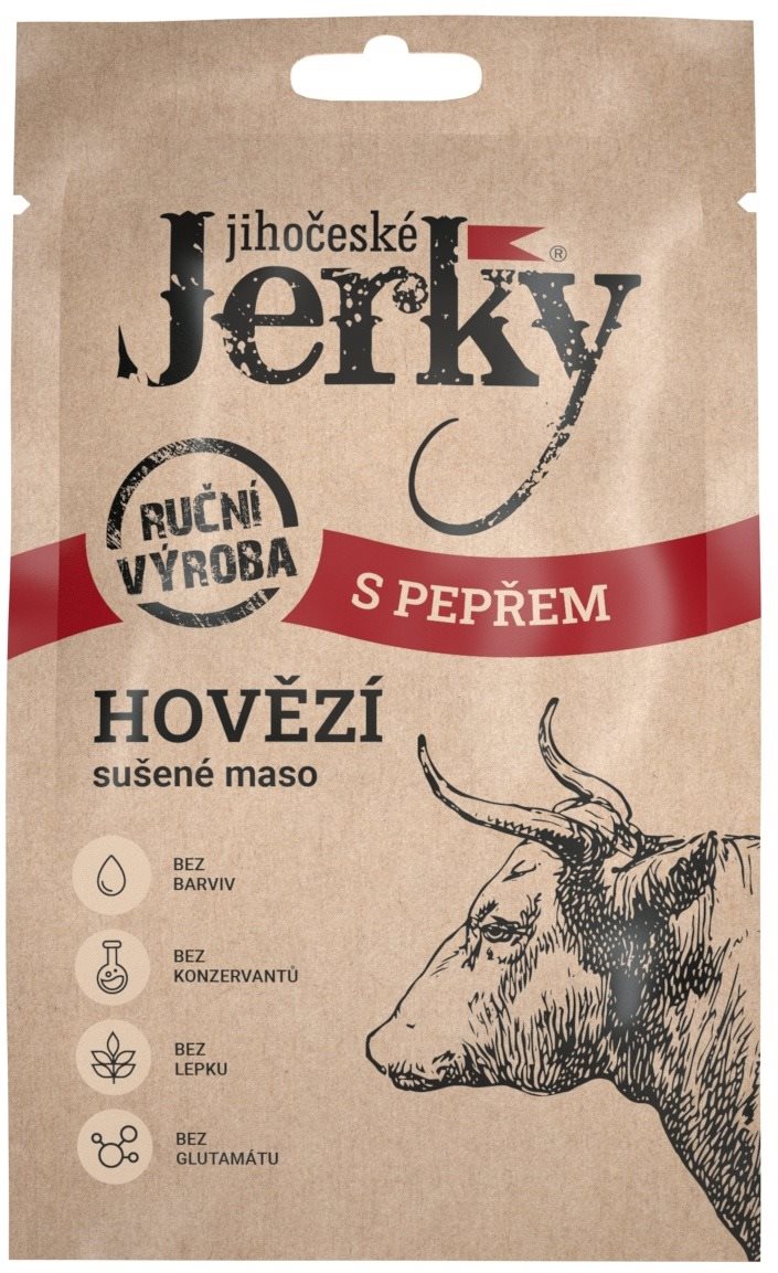 Jihočeské Jerky Hovädzie s korením 20 g Sušené mäso