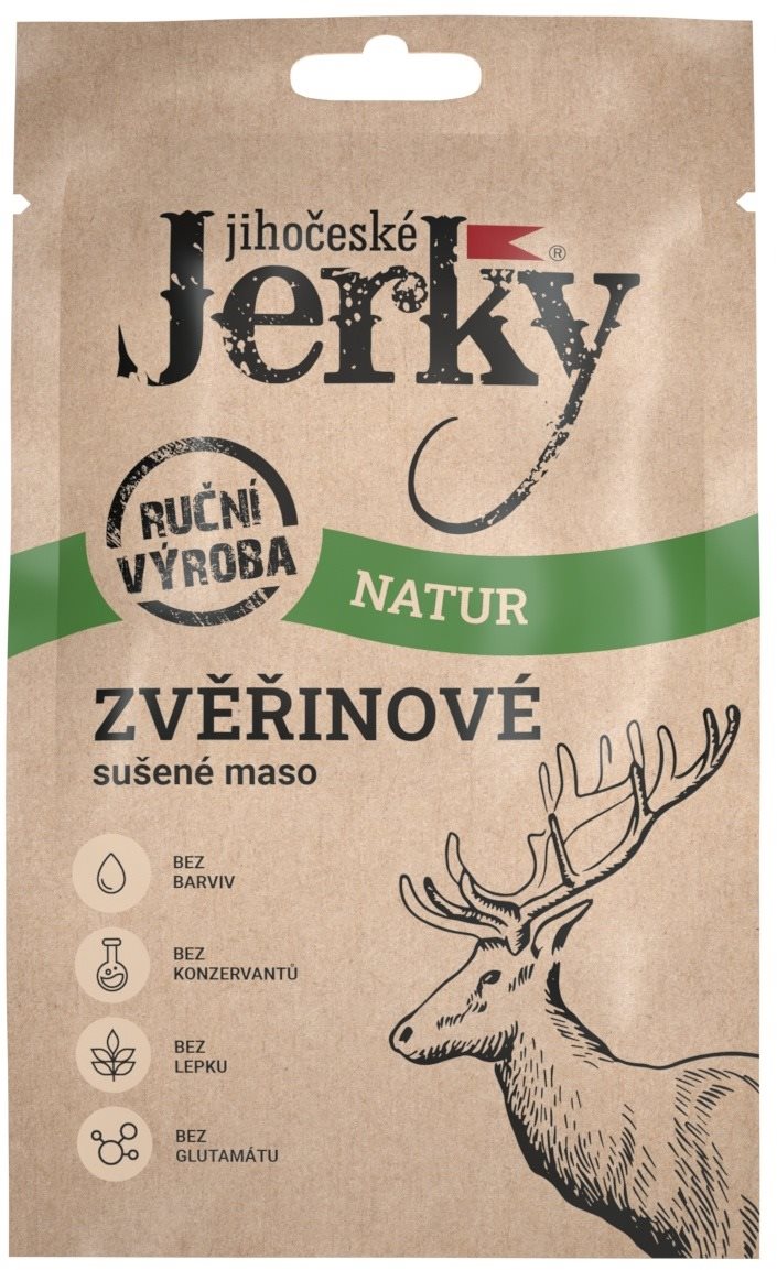 Jihočeské Jerky Zverinové natur 20 g Sušené mäso