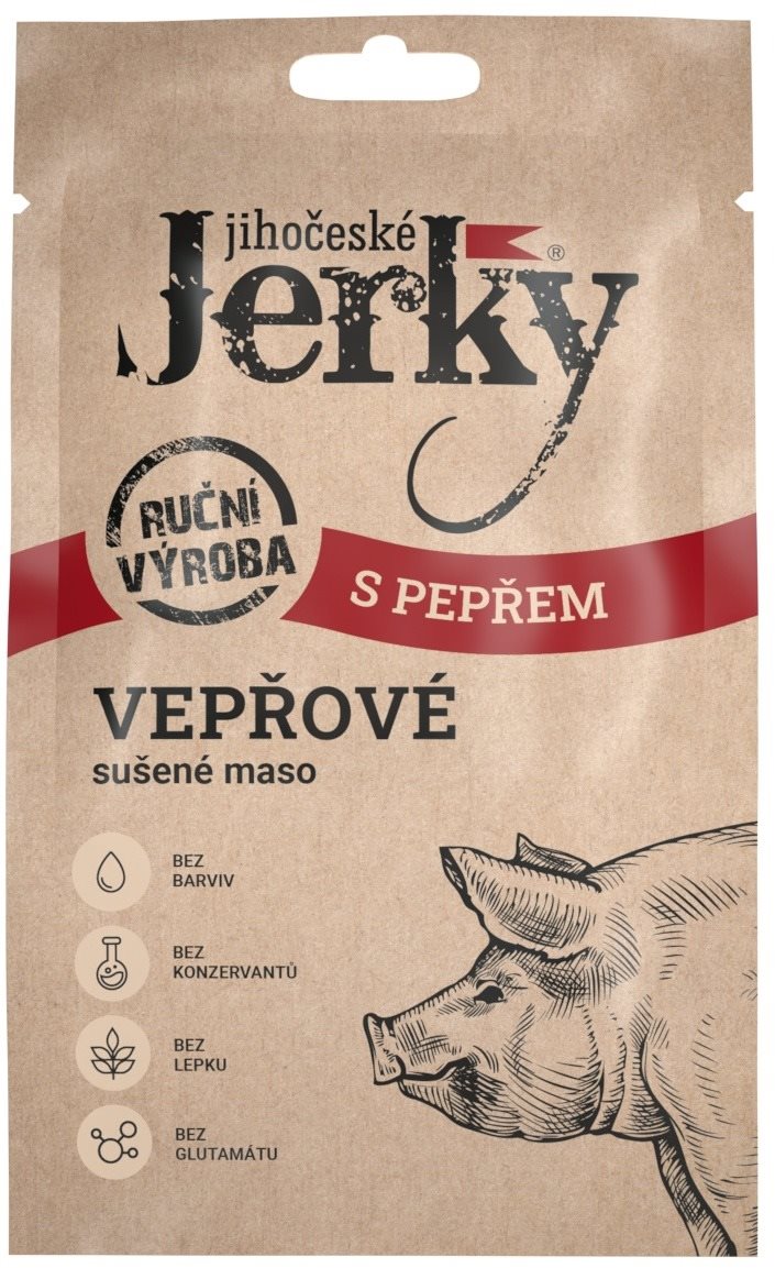 Jihočeské Jerky Bravčové s korením 20 g Sušené mäso