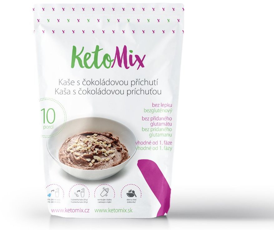 KetoMix Proteínová kaša 280 g (10 porcií) – s čokoládovou príchuťou...