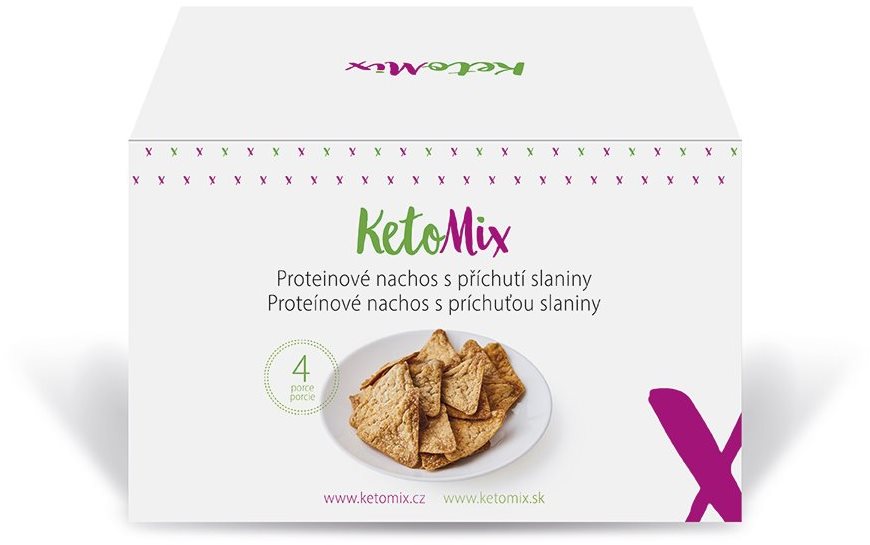 KetoMix Proteínové nachos – slanina (4 porcie) Zdravé chipsy