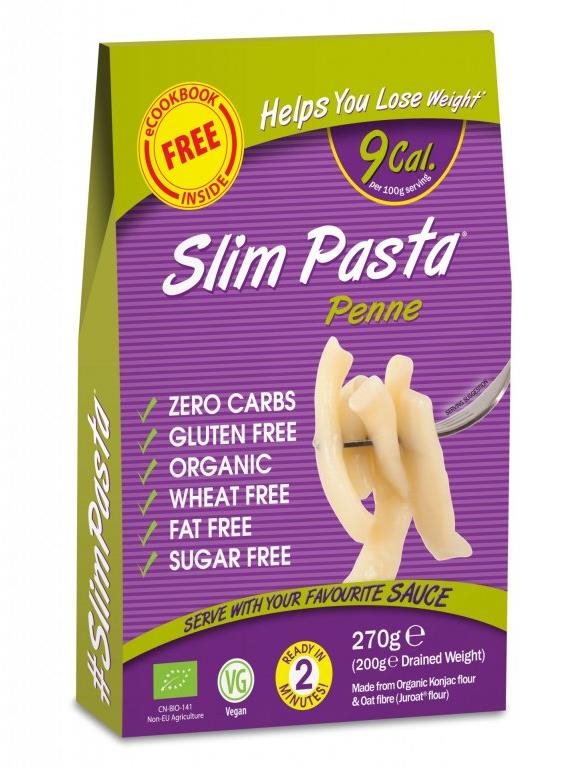 SlimPasta Konjakové penne BIO v náleve 270 g Keto diéta