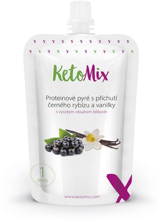 KetoMix proteines püré fekete ribizli és vanília ízzel Ketogén diéta
