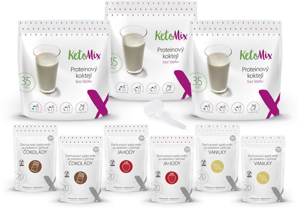KetoMix 3 hetes koktél csomag (2× csokoládé, 2× vanília, 2× eper)...
