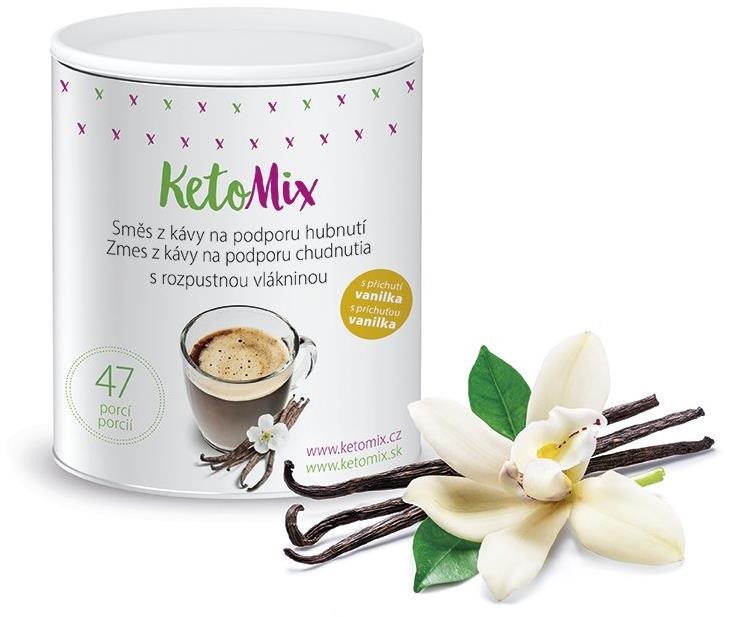 KetoMix Instantná káva na podporu chudnutia s vanilkou, 47 porcií...