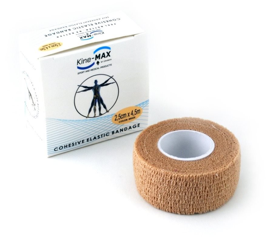 Kine-MAX  Cohesive Elastic Bandage 2,5 cm  ×  4,5 m, bézs Kötszer