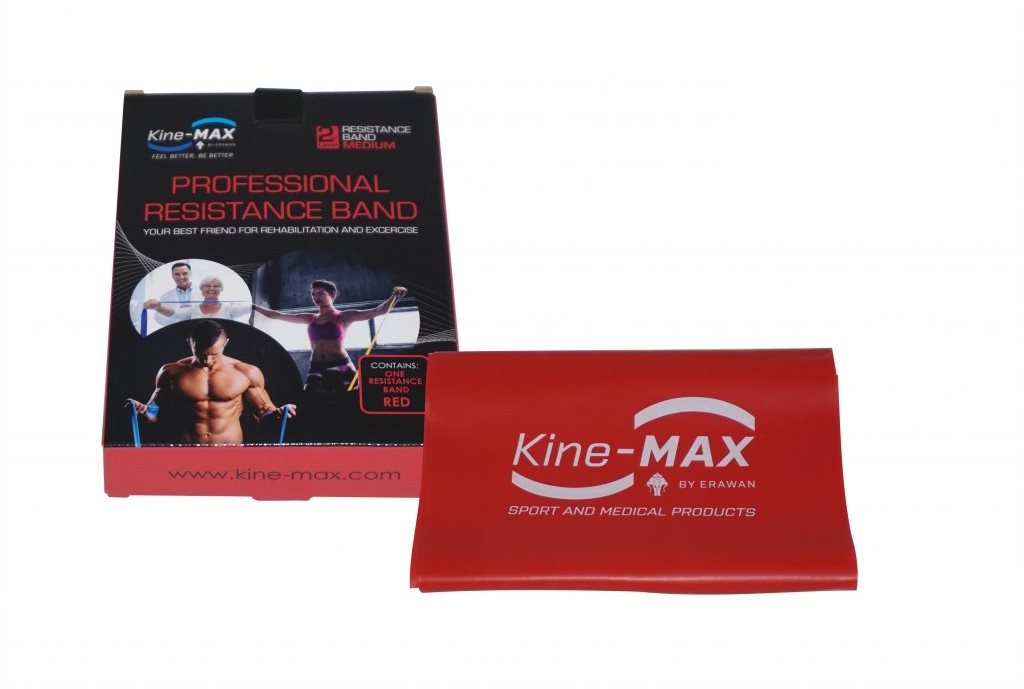 Kine-MAX Pro-Resistance Band - Level 2 - Červená (Stredný) Guma na...