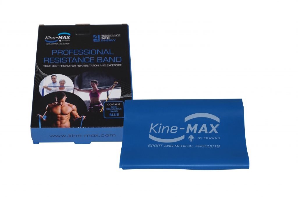 KINE-MAX Pro-Resistance Band - Level 4 – Modrý (Extra ťažký) Guma...
