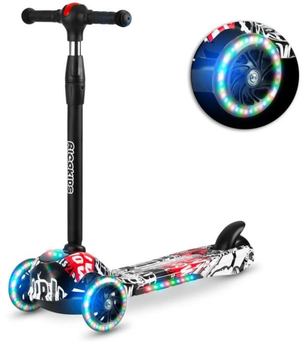 Ricokids Piko LED, Graffiti čierna Detská kolobežka
