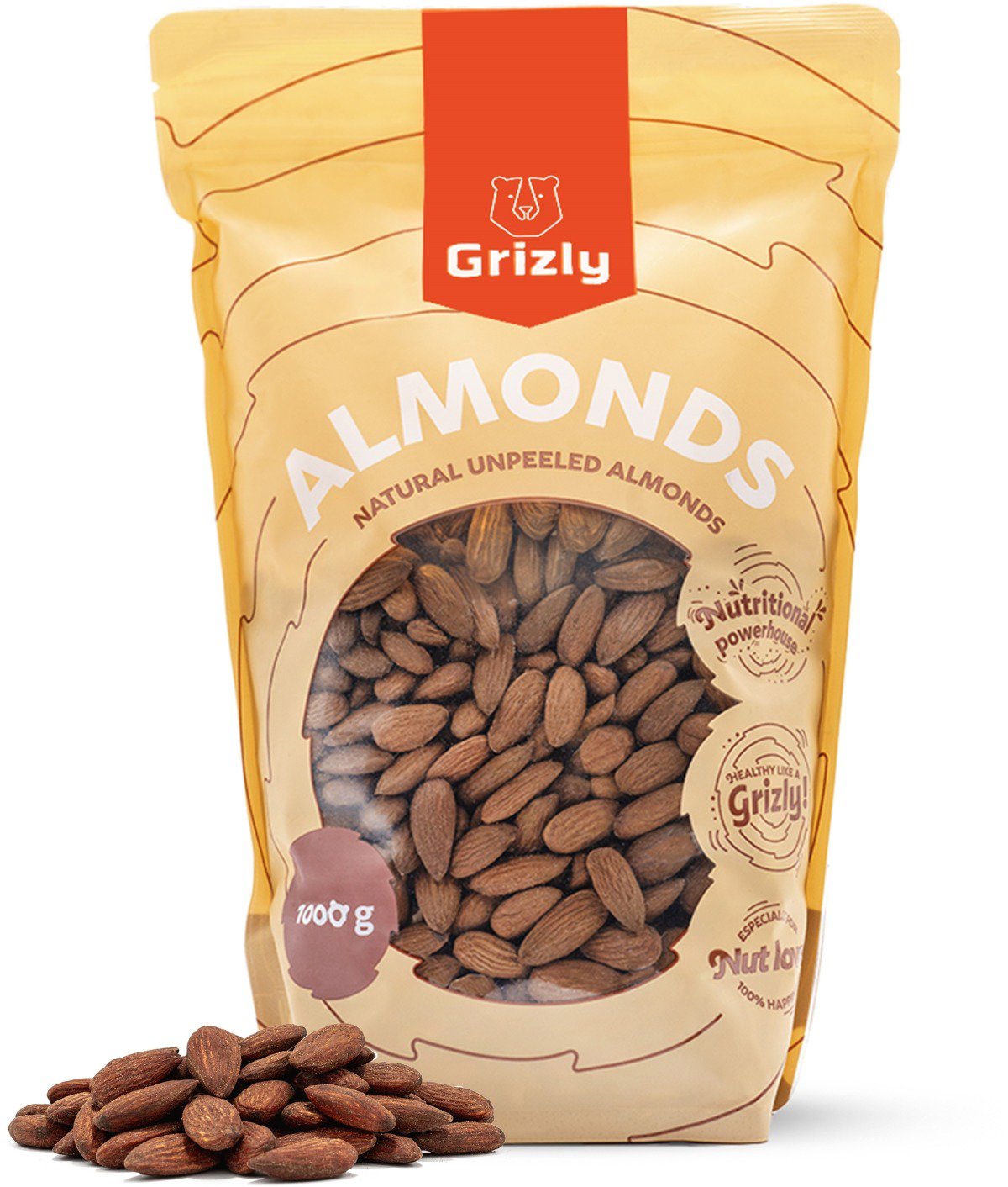 Grizly Mandle Natural nelúpané 1000 g Orechy