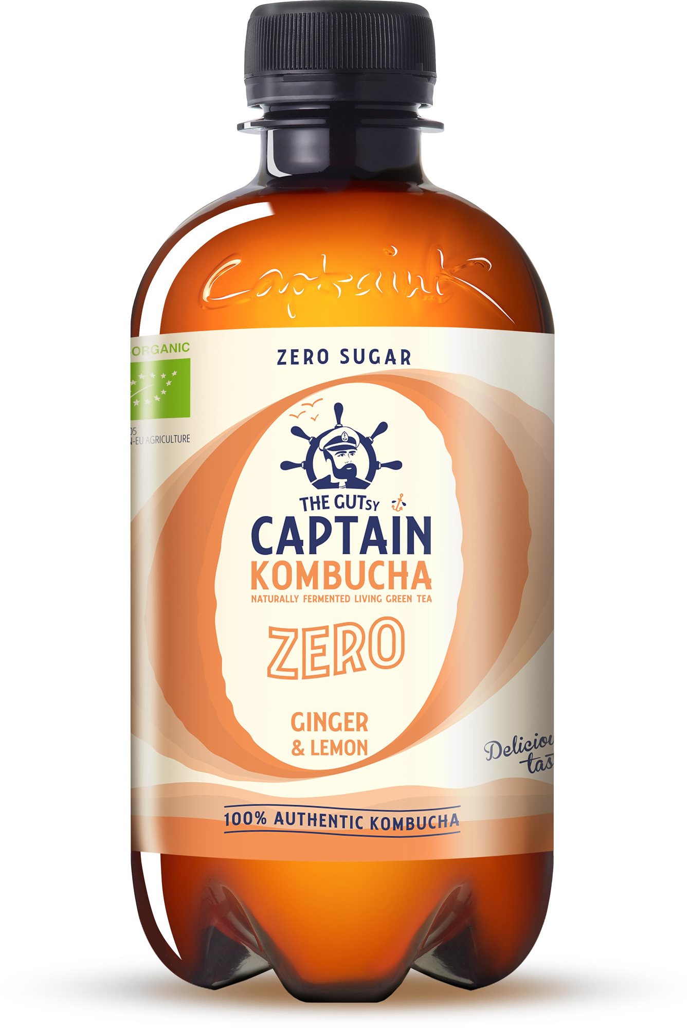 Captain Kombucha ZERO Zázvor, citrón 400 ml Nápoj