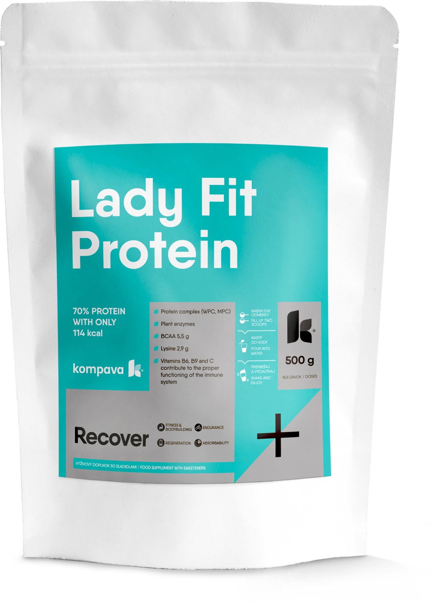 Kompava LadyFit protein 500 g čokoláda – višňa Proteín
